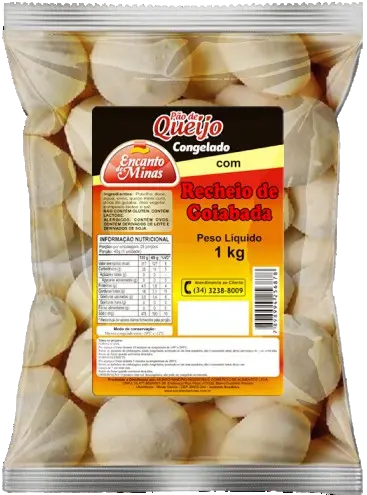 Pão de Queijo Cong. Rech. Goiaba 1Kg Encanto de Minas